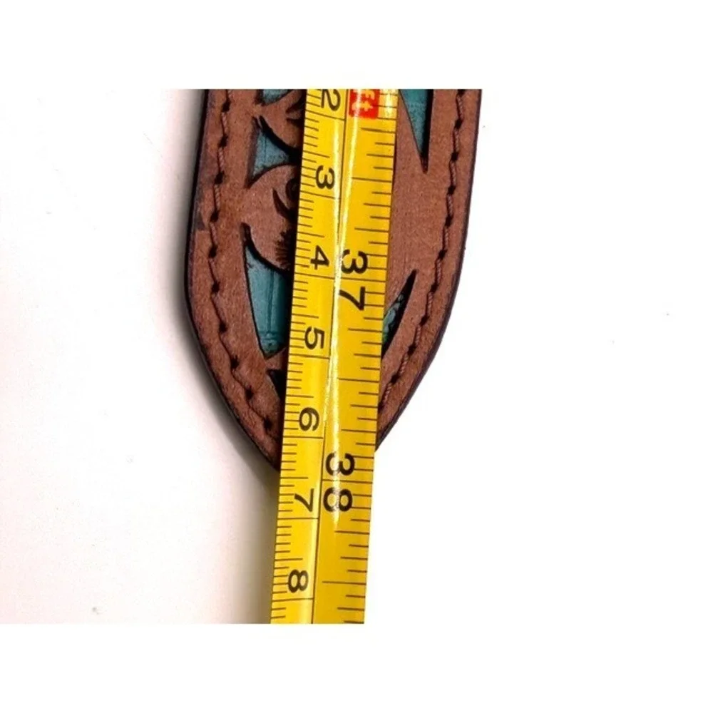 Myra Astute S-4056 Brown Leather Turquoise Floral Cutout‎ Western Belt Small NEW